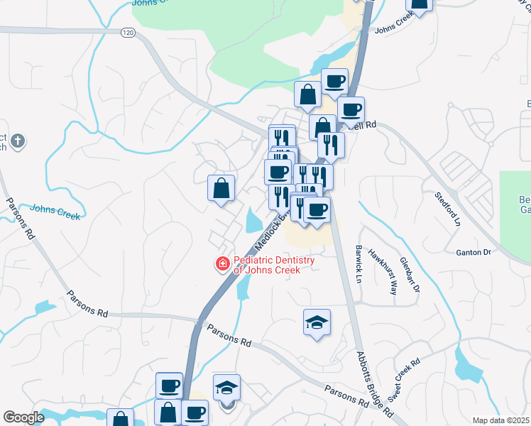 map of restaurants, bars, coffee shops, grocery stores, and more near 10828 Yorkwood Street in Duluth