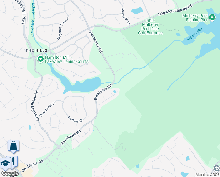 map of restaurants, bars, coffee shops, grocery stores, and more near 3425 Brightmoore Court Northeast in Dacula