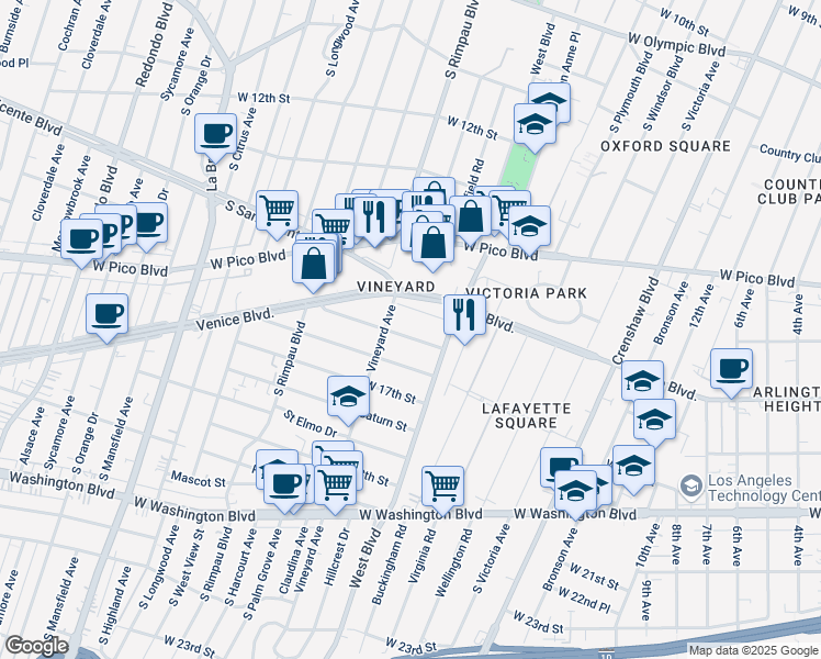map of restaurants, bars, coffee shops, grocery stores, and more near 4539 Lomita Street in Los Angeles