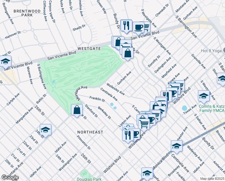 map of restaurants, bars, coffee shops, grocery stores, and more near 907 Centinela Avenue in Santa Monica