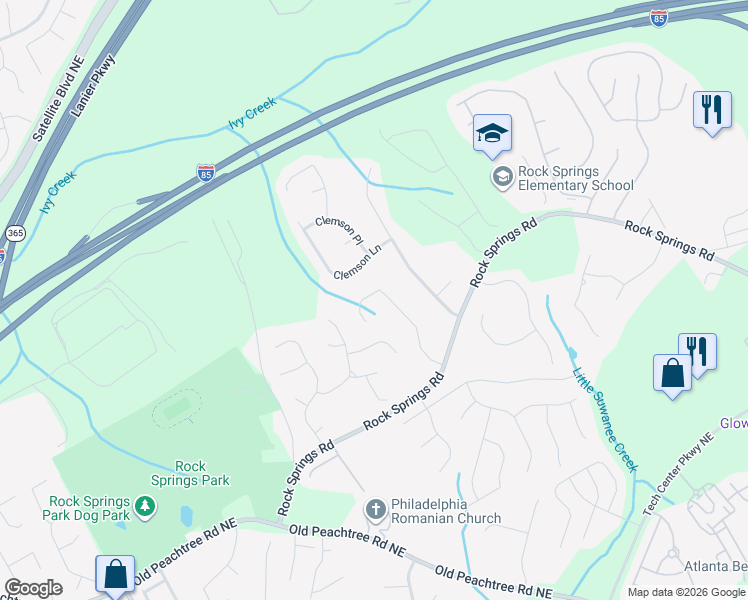 map of restaurants, bars, coffee shops, grocery stores, and more near 2902 Wynhaven Oaks Way in Lawrenceville