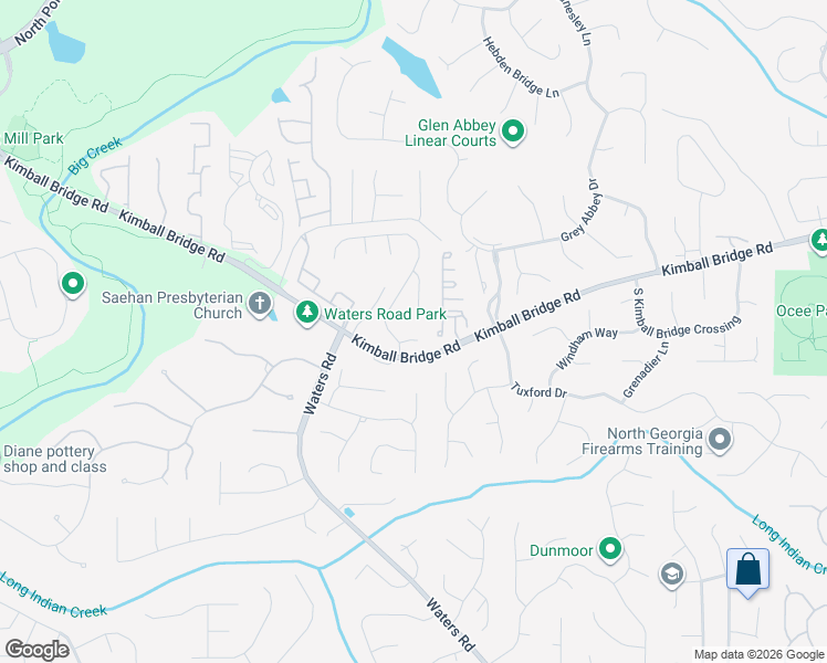 map of restaurants, bars, coffee shops, grocery stores, and more near 135 Rexford Lane in Alpharetta