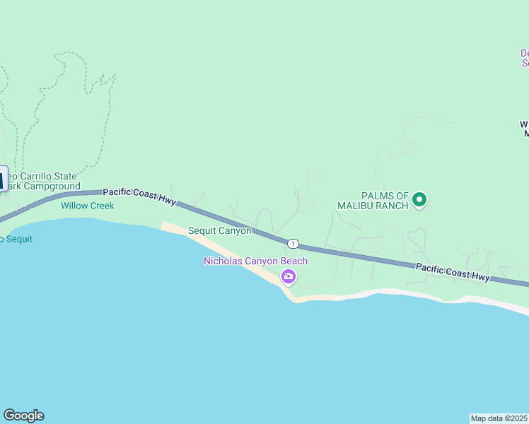 map of restaurants, bars, coffee shops, grocery stores, and more near 34077 Pacific Coast Highway in Malibu