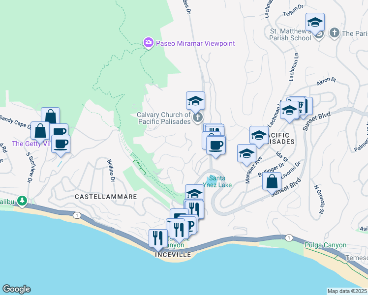 map of restaurants, bars, coffee shops, grocery stores, and more near 566 Lucero Avenue in Los Angeles