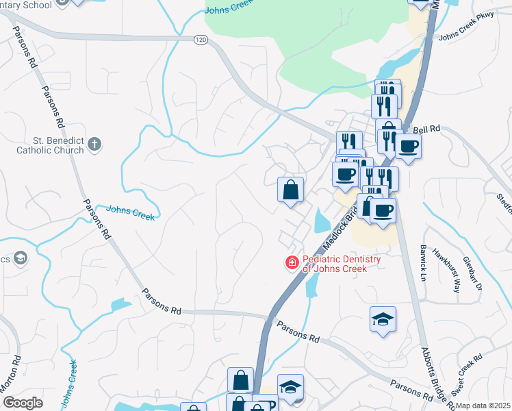 map of restaurants, bars, coffee shops, grocery stores, and more near 300 Windsor Chase Trail in Duluth