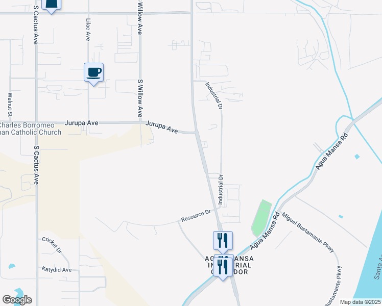 map of restaurants, bars, coffee shops, grocery stores, and more near 127 Jurupa Avenue in Bloomington