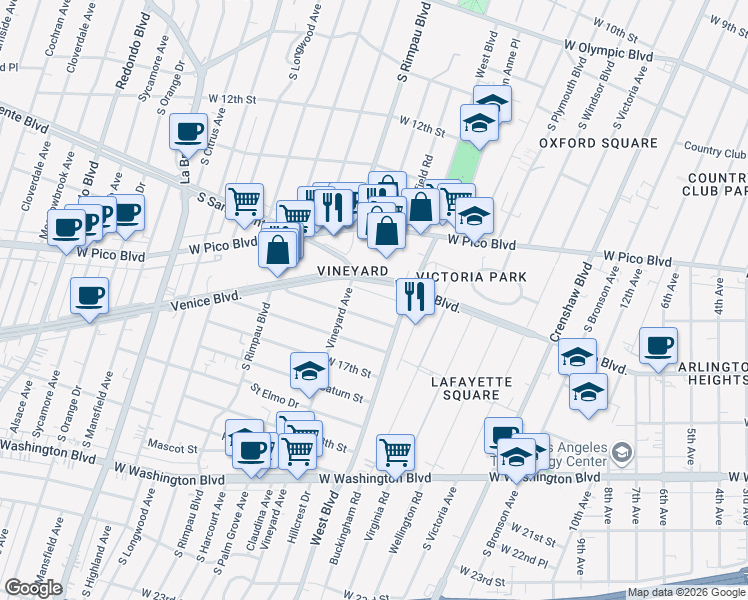 map of restaurants, bars, coffee shops, grocery stores, and more near 4539 Lomita Street in Los Angeles