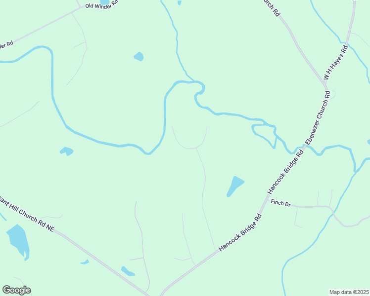 map of restaurants, bars, coffee shops, grocery stores, and more near Riverbluff Drive in Barrow County