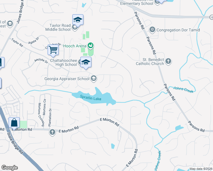 map of restaurants, bars, coffee shops, grocery stores, and more near 465 Mikasa Drive in Alpharetta