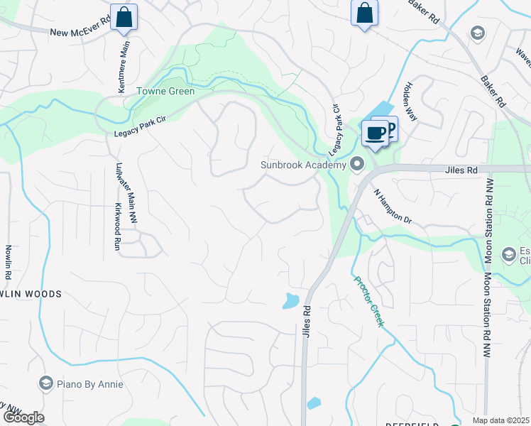 map of restaurants, bars, coffee shops, grocery stores, and more near 2650 Morning Side Trail in Kennesaw