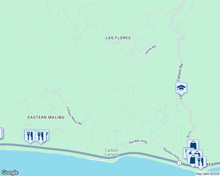 map of restaurants, bars, coffee shops, grocery stores, and more near 3045 Rambla Pacifico Street in Malibu