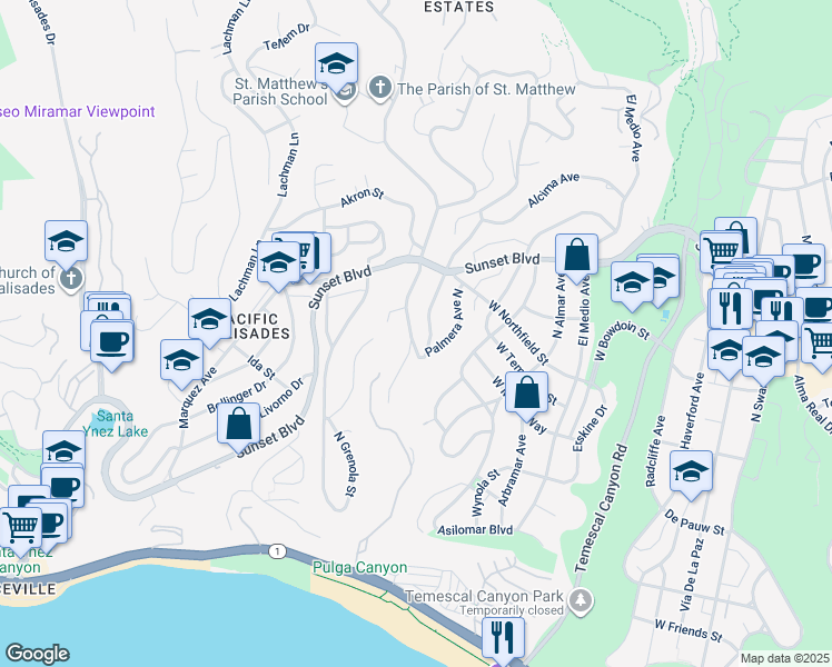 map of restaurants, bars, coffee shops, grocery stores, and more near 626 Bienveneda Avenue in Los Angeles