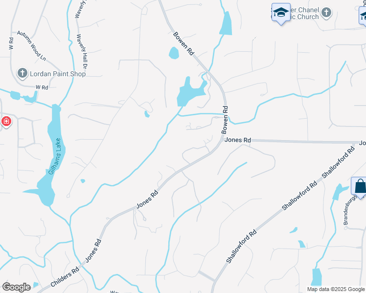 map of restaurants, bars, coffee shops, grocery stores, and more near 1270 Jones Road in Roswell