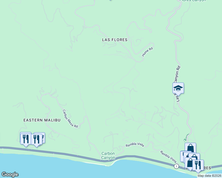 map of restaurants, bars, coffee shops, grocery stores, and more near 3045 Rambla Pacifico Street in Malibu