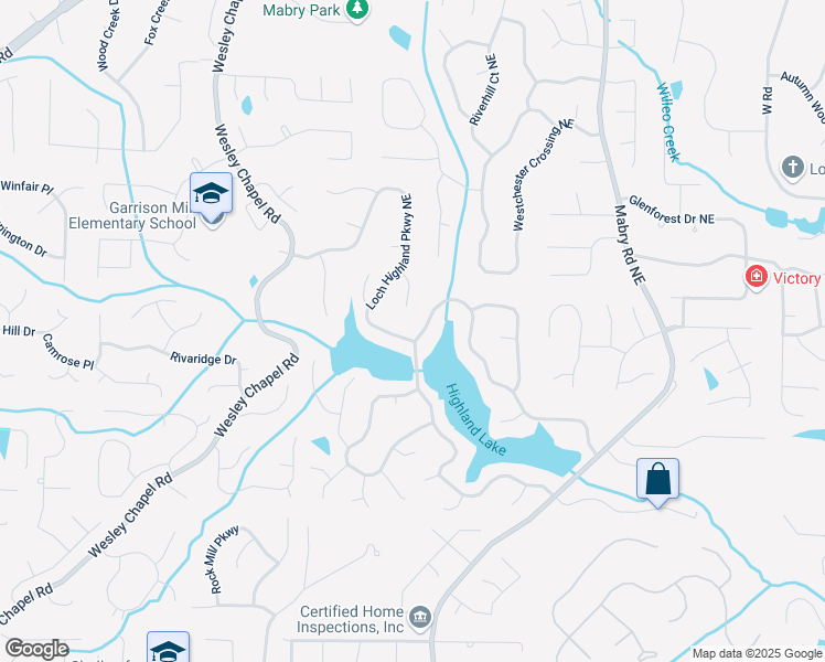 map of restaurants, bars, coffee shops, grocery stores, and more near 4052 Loch Highland Pass Northeast in Roswell