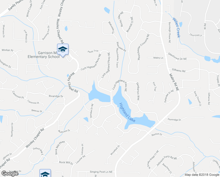 map of restaurants, bars, coffee shops, grocery stores, and more near 4052 Loch Highland Pass Northeast in Roswell