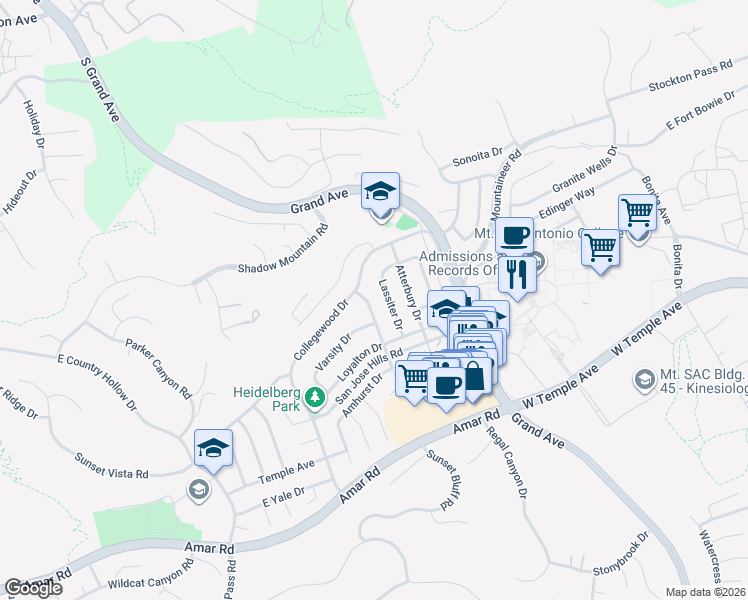 map of restaurants, bars, coffee shops, grocery stores, and more near 1472 Bookman Avenue in Walnut