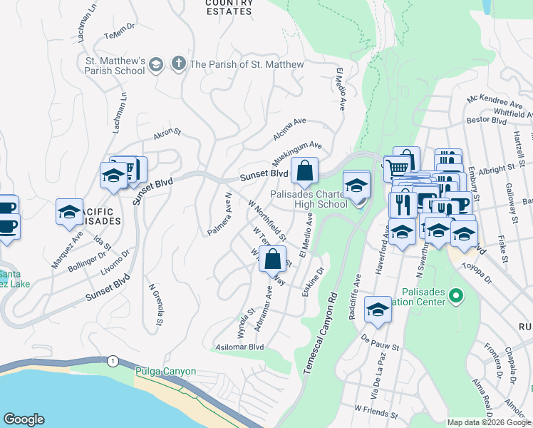 map of restaurants, bars, coffee shops, grocery stores, and more near 704 Wildomar Street in Los Angeles