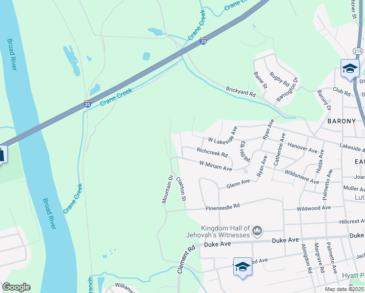 map of restaurants, bars, coffee shops, grocery stores, and more near 4401 Revelstoke Drive in Columbia