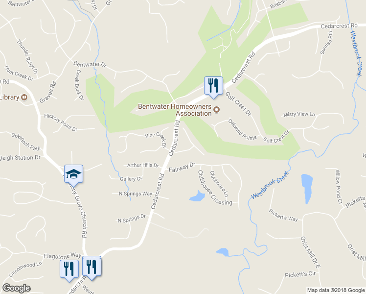 map of restaurants, bars, coffee shops, grocery stores, and more near 55 Vine Creek Landing in Acworth
