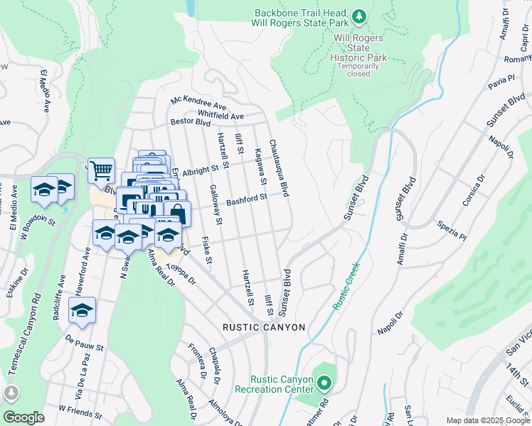 map of restaurants, bars, coffee shops, grocery stores, and more near 931 Kagawa Street in Los Angeles