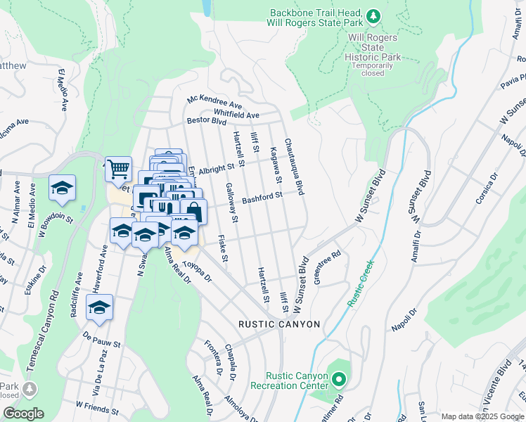 map of restaurants, bars, coffee shops, grocery stores, and more near 937 Iliff Street in Los Angeles