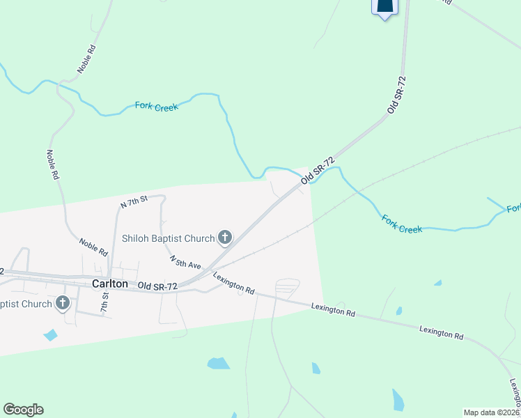 map of restaurants, bars, coffee shops, grocery stores, and more near 6349 Georgia 72 in Carlton