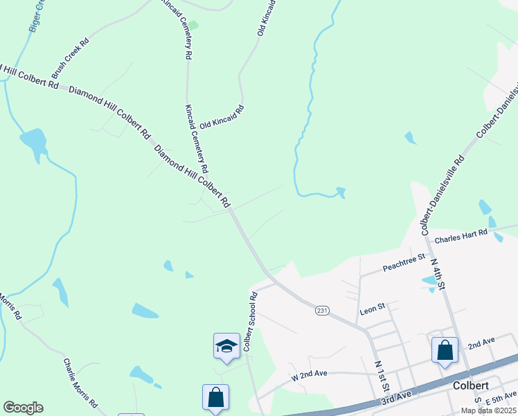 map of restaurants, bars, coffee shops, grocery stores, and more near 784 Diamond Hill Colbert Road in Colbert