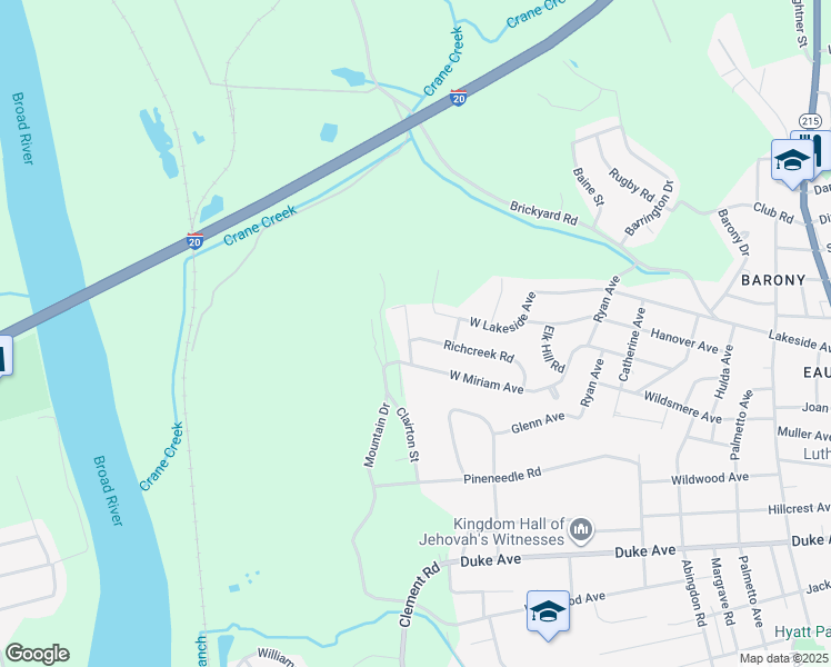 map of restaurants, bars, coffee shops, grocery stores, and more near 4401 Revelstoke Drive in Columbia