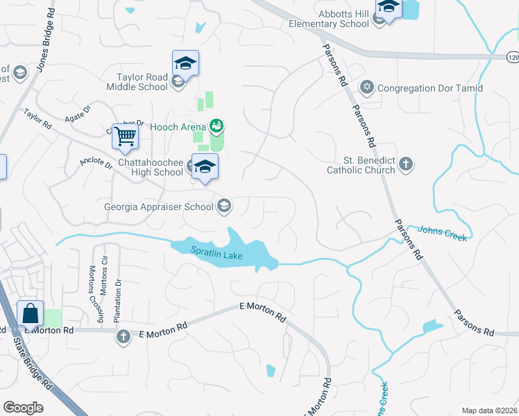 map of restaurants, bars, coffee shops, grocery stores, and more near 500 Sonnet Way in Alpharetta