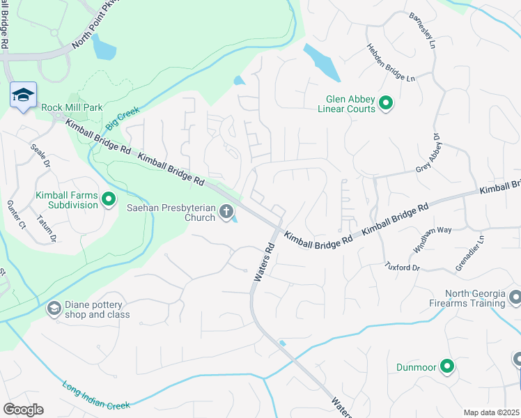 map of restaurants, bars, coffee shops, grocery stores, and more near 10928 Waters Road in Alpharetta