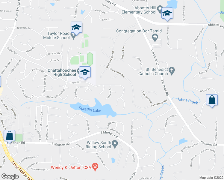 map of restaurants, bars, coffee shops, grocery stores, and more near 500 Sonnet Way in Alpharetta