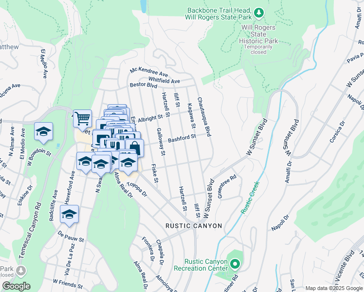 map of restaurants, bars, coffee shops, grocery stores, and more near 937 Iliff Street in Los Angeles
