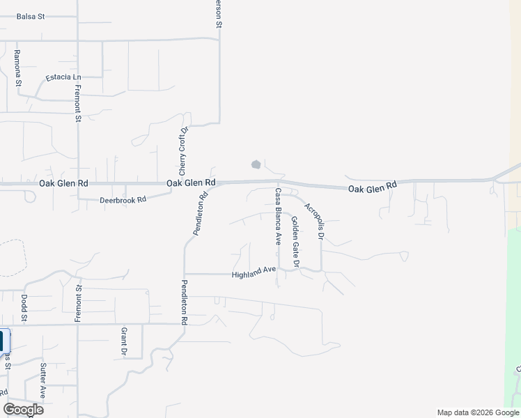 map of restaurants, bars, coffee shops, grocery stores, and more near 36218 Golden Gate Drive in Yucaipa