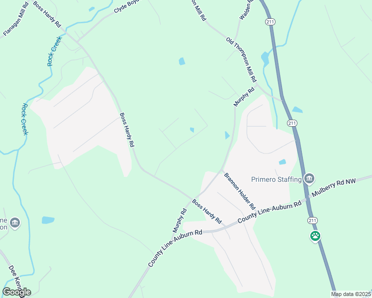 map of restaurants, bars, coffee shops, grocery stores, and more near 1017 Easy Street in Winder
