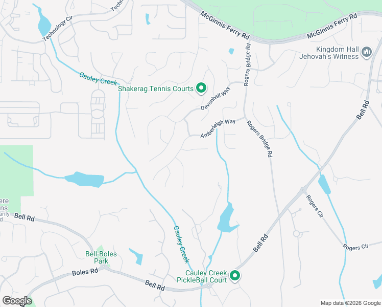 map of restaurants, bars, coffee shops, grocery stores, and more near 215 Amberton Court in Duluth