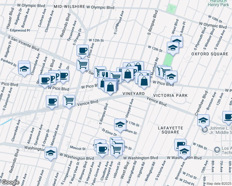 map of restaurants, bars, coffee shops, grocery stores, and more near 4707 Lomita Street in Los Angeles