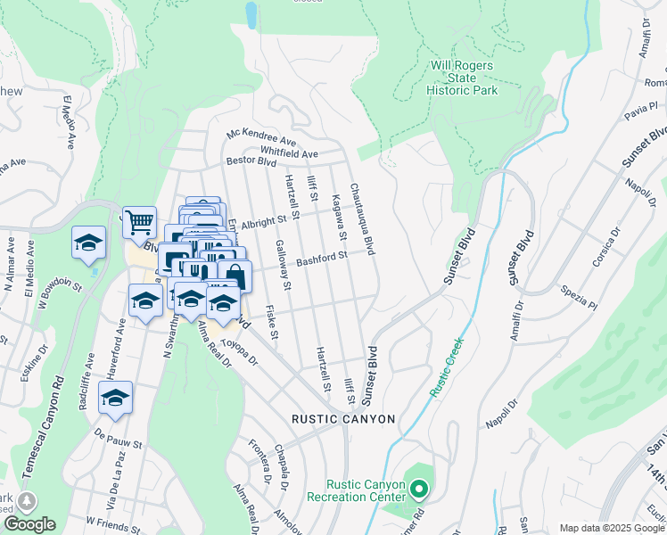 map of restaurants, bars, coffee shops, grocery stores, and more near 931 Kagawa Street in Los Angeles