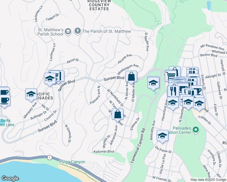 map of restaurants, bars, coffee shops, grocery stores, and more near 707 Wildomar Street in Los Angeles