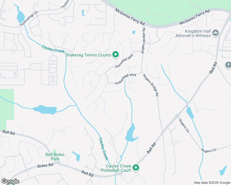 map of restaurants, bars, coffee shops, grocery stores, and more near 215 Amberton Court in Duluth