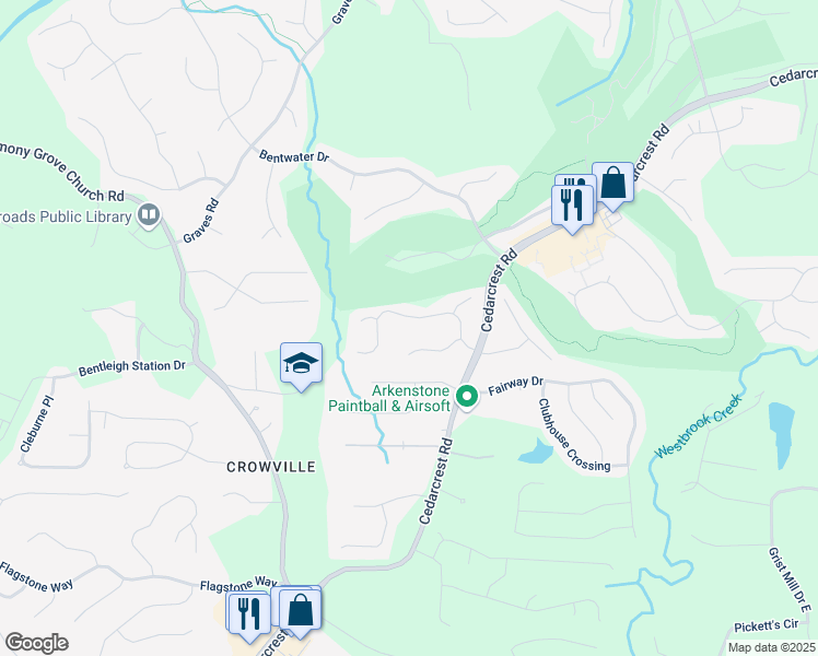 map of restaurants, bars, coffee shops, grocery stores, and more near 209 Vine Creek Drive in Acworth