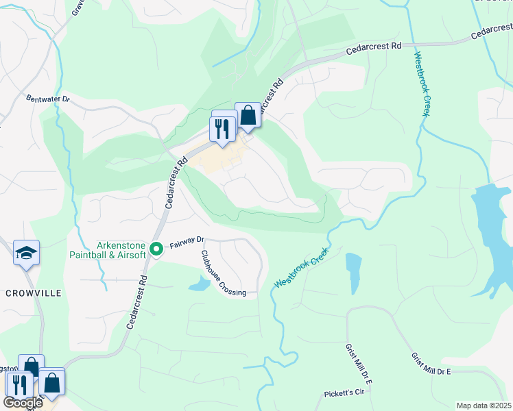 map of restaurants, bars, coffee shops, grocery stores, and more near 99 Oakwind Point in Acworth