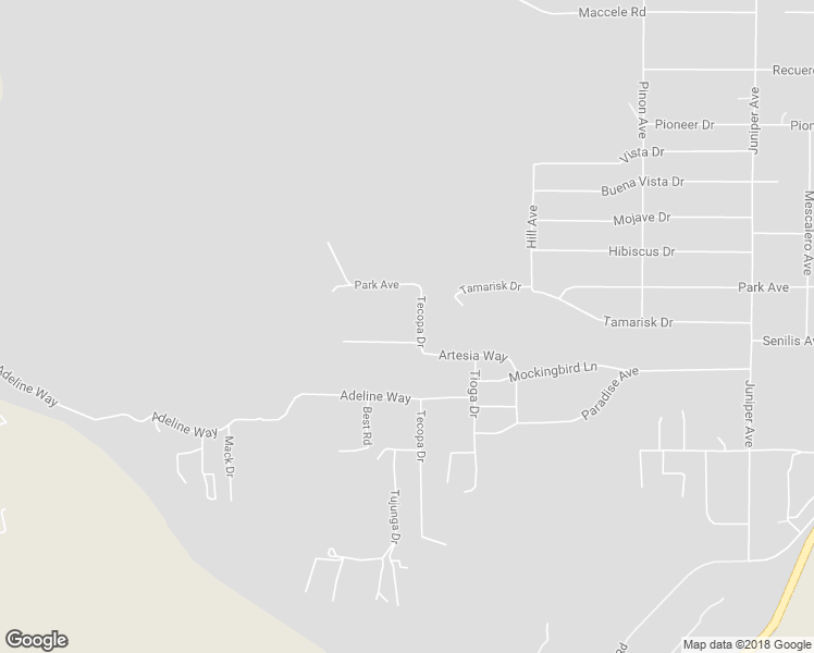 map of restaurants, bars, coffee shops, grocery stores, and more near 48674 Bird of Paradise in Morongo Valley