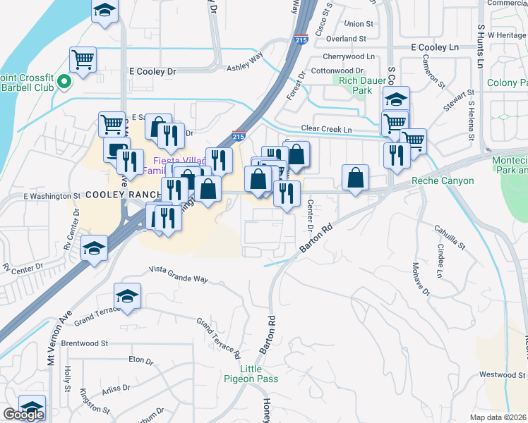map of restaurants, bars, coffee shops, grocery stores, and more near in Colton