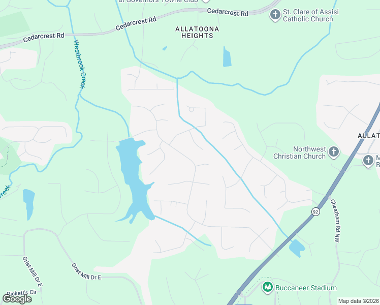 map of restaurants, bars, coffee shops, grocery stores, and more near 802 Picketts Ridge in Acworth