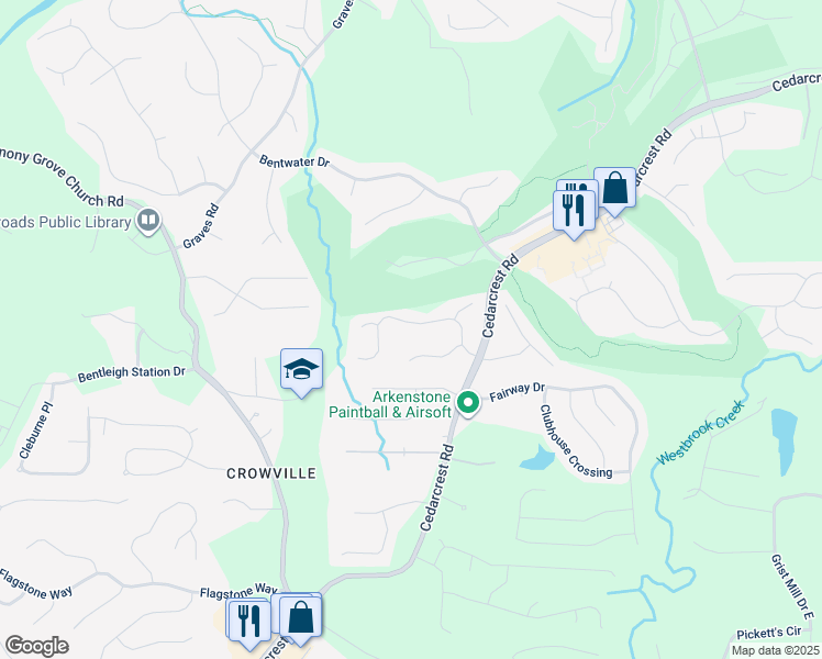 map of restaurants, bars, coffee shops, grocery stores, and more near 209 Vine Creek Drive in Acworth
