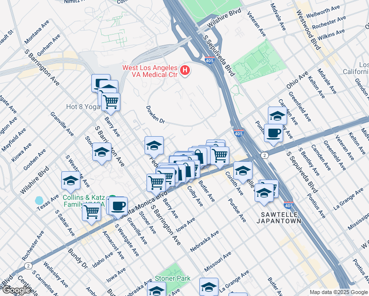 map of restaurants, bars, coffee shops, grocery stores, and more near 1449 Butler Avenue in Los Angeles