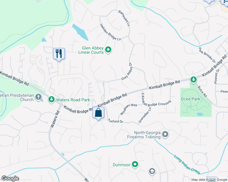 map of restaurants, bars, coffee shops, grocery stores, and more near 755 Mallory Manor Court in Alpharetta