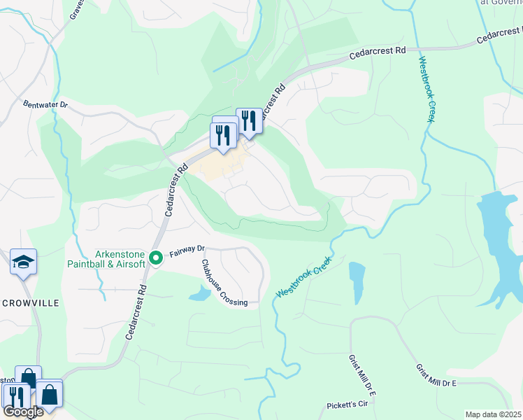 map of restaurants, bars, coffee shops, grocery stores, and more near 99 Oakwind Pointe in Acworth
