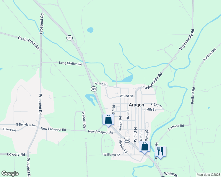 map of restaurants, bars, coffee shops, grocery stores, and more near 8 Grove Street in Aragon